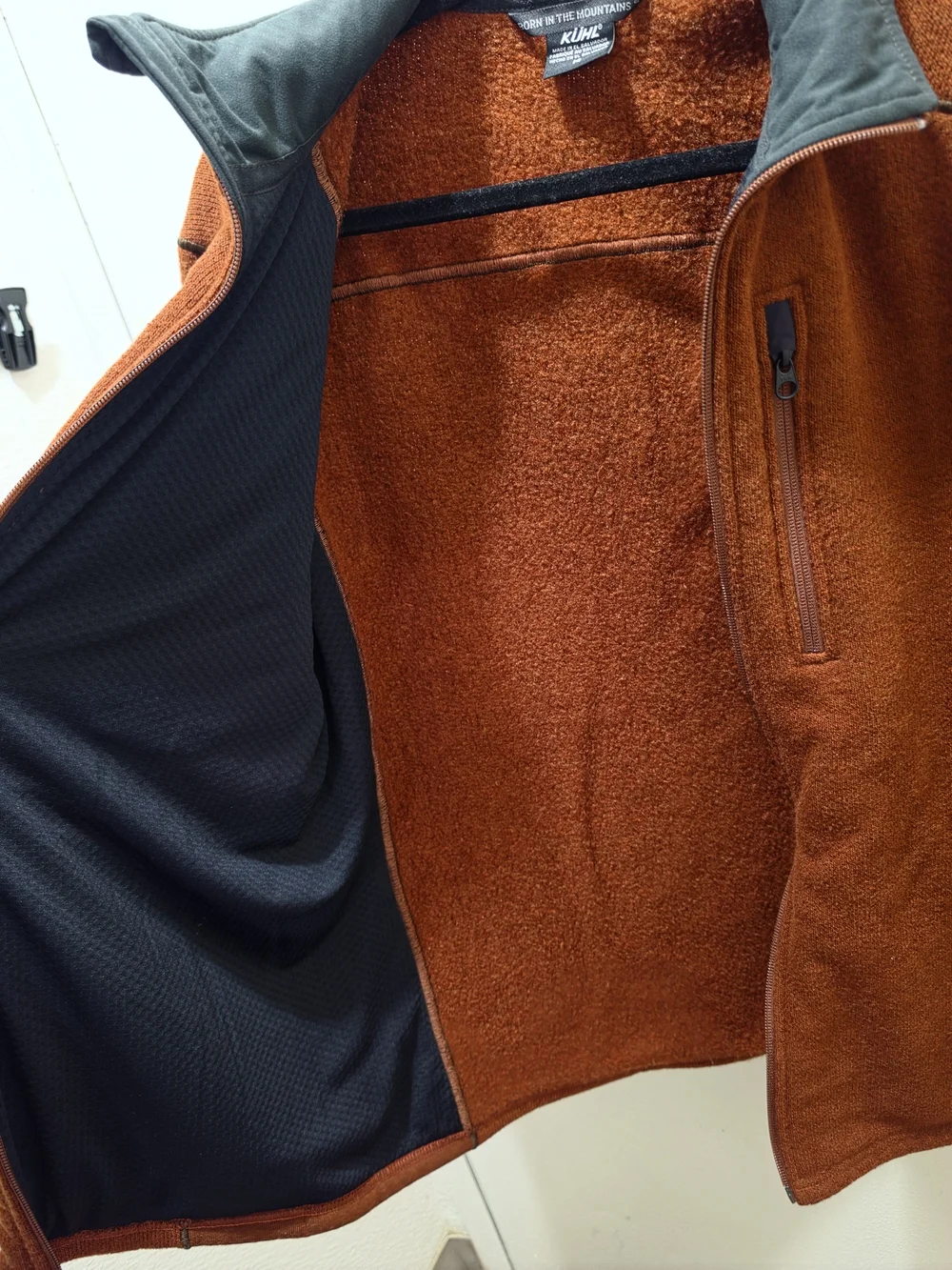 KÜHL Men's Fleece Full-Zip Jacket Rust Brown / Orange Size M